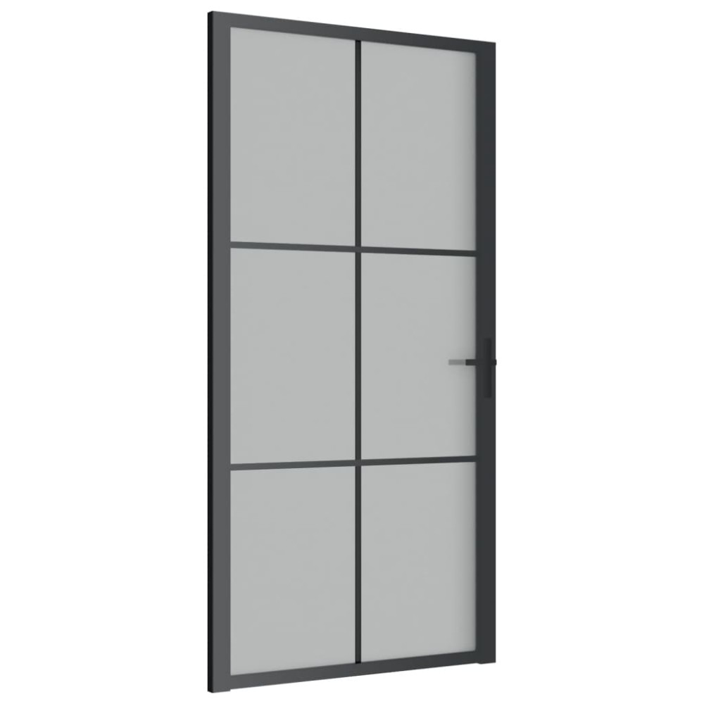 vidaXL Ușă de interior, 102,5x201,5 cm, Negru, sticlă mată și aluminiu