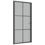 vidaXL Ușă de interior, 102,5x201,5 cm, Negru, sticlă mată și aluminiu