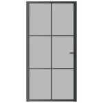 vidaXL Ușă de interior, 102,5x201,5 cm, Negru, sticlă mată și aluminiu