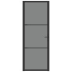 vidaXL Ușă de interior, 76x201,5 cm, negru, sticlă ESG și aluminiu vidaXL Ușă de interior, 76x201,5 cm, negru, sticlă ESG și aluminiu