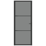 vidaXL Ușă de interior, 83x201,5 cm, negru, sticlă ESG și aluminiu