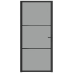 vidaXL Ușă de interior, 93x201,5 cm, negru, sticlă ESG și aluminiu