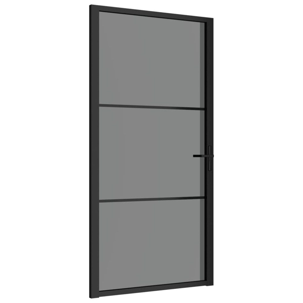 vidaXL Ușă de interior, 102,5x201,5 cm, Negru, sticlă ESG și aluminiu