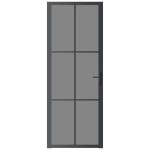 vidaXL Ușă de interior, 76x201,5 cm, negru, sticlă ESG și aluminiu