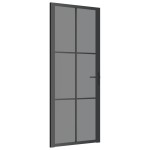 vidaXL Ușă de interior, 83x201,5 cm, negru, sticlă ESG și aluminiu