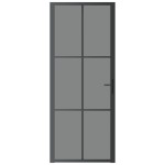 vidaXL Ușă de interior, 83x201,5 cm, negru, sticlă ESG și aluminiu