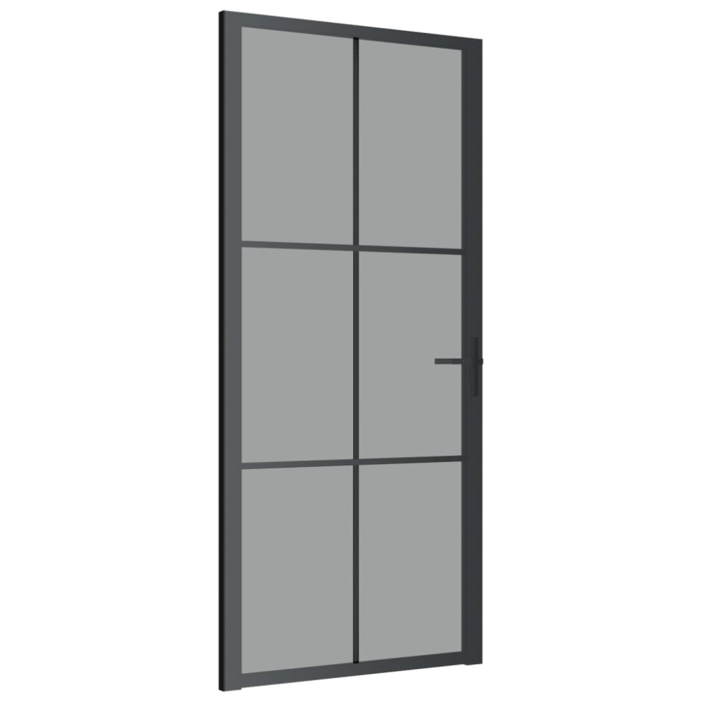 vidaXL Ușă de interior, 93x201,5 cm, negru, sticlă ESG și aluminiu