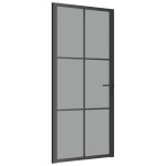 vidaXL Ușă de interior, 93x201,5 cm, negru, sticlă ESG și aluminiu