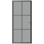 vidaXL Ușă de interior, 93x201,5 cm, negru, sticlă ESG și aluminiu