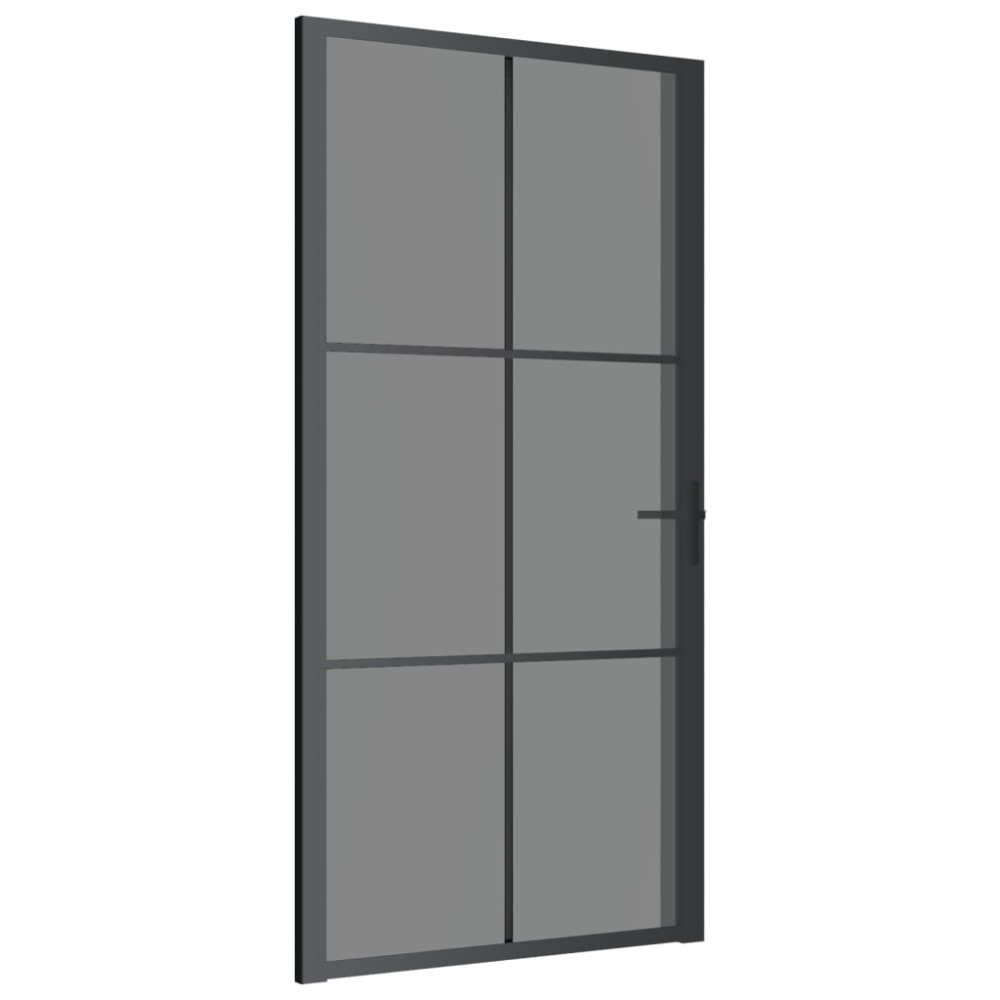vidaXL Ușă de interior, 102,5x201,5 cm, Negru, sticlă ESG și aluminiu