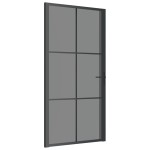 vidaXL Ușă de interior, 102,5x201,5 cm, Negru, sticlă ESG și aluminiu vidaXL Ușă de interior, 102,5x201,5 cm, Negru, sticlă ESG și aluminiu