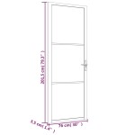 vidaXL Ușă de interior, 76x201,5 cm, alb, sticlă ESG și aluminiu vidaXL Ușă de interior, 76x201,5 cm, alb, sticlă ESG și aluminiu