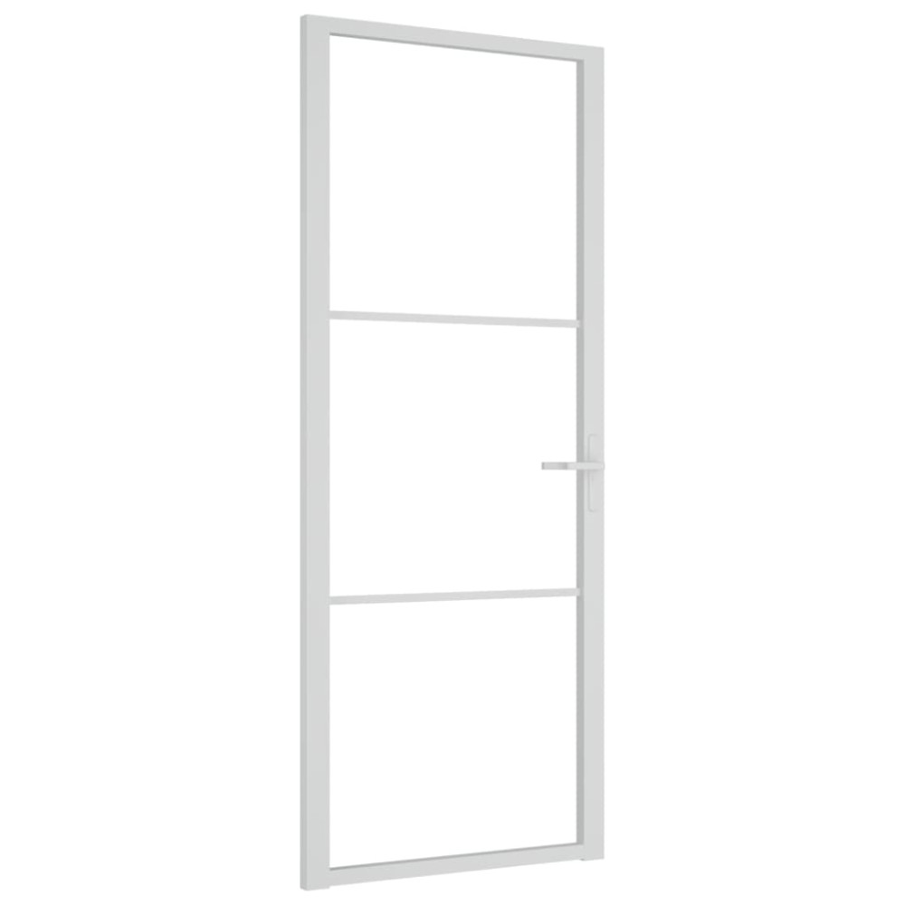 vidaXL Ușă de interior, 83x201,5 cm, alb, sticlă ESG și aluminiu