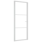vidaXL Ușă de interior, 83x201,5 cm, alb, sticlă ESG și aluminiu vidaXL Ușă de interior, 83x201,5 cm, alb, sticlă ESG și aluminiu