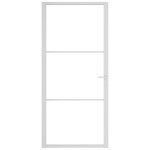 vidaXL Ușă de interior, 93x201,5 cm, alb, sticlă ESG și aluminiu