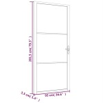 vidaXL Ușă de interior, 93x201,5 cm, alb, sticlă ESG și aluminiu