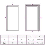 vidaXL Ușă de interior, 93x201,5 cm, alb, sticlă ESG și aluminiu