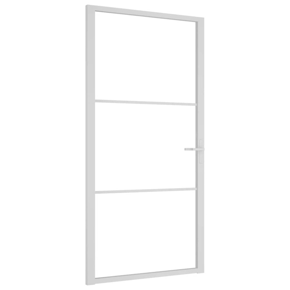 vidaXL Ușă de interior, 102,5x201,5 cm, alb, sticlă ESG și aluminiu