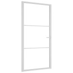 vidaXL Ușă de interior, 102,5x201,5 cm, alb, sticlă ESG și aluminiu vidaXL Ușă de interior, 102,5x201,5 cm, alb, sticlă ESG și aluminiu