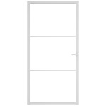 vidaXL Ușă de interior, 102,5x201,5 cm, alb, sticlă ESG și aluminiu vidaXL Ușă de interior, 102,5x201,5 cm, alb, sticlă ESG și aluminiu