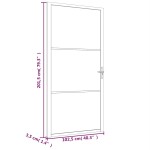 vidaXL Ușă de interior, 102,5x201,5 cm, alb, sticlă ESG și aluminiu vidaXL Ușă de interior, 102,5x201,5 cm, alb, sticlă ESG și aluminiu