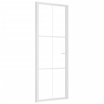 vidaXL Ușă de interior, 76x201,5 cm, alb, sticlă ESG și aluminiu vidaXL Ușă de interior, 76x201,5 cm, alb, sticlă ESG și aluminiu