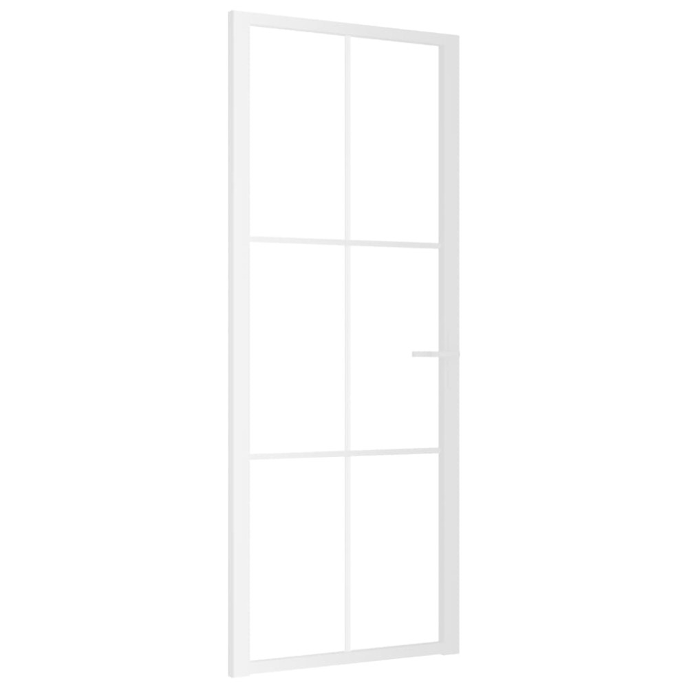 vidaXL Ușă de interior, 83x201,5 cm, alb, sticlă ESG și aluminiu