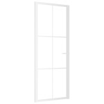 vidaXL Ușă de interior, 83x201,5 cm, alb, sticlă ESG și aluminiu vidaXL Ușă de interior, 83x201,5 cm, alb, sticlă ESG și aluminiu
