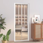 vidaXL Ușă de interior, 83x201,5 cm, alb, sticlă ESG și aluminiu vidaXL Ușă de interior, 83x201,5 cm, alb, sticlă ESG și aluminiu