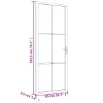 vidaXL Ușă de interior, 83x201,5 cm, alb, sticlă ESG și aluminiu vidaXL Ușă de interior, 83x201,5 cm, alb, sticlă ESG și aluminiu