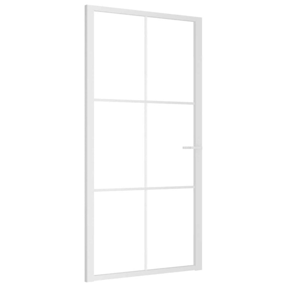 vidaXL Ușă de interior, 102,5x201,5 cm, alb, sticlă ESG și aluminiu