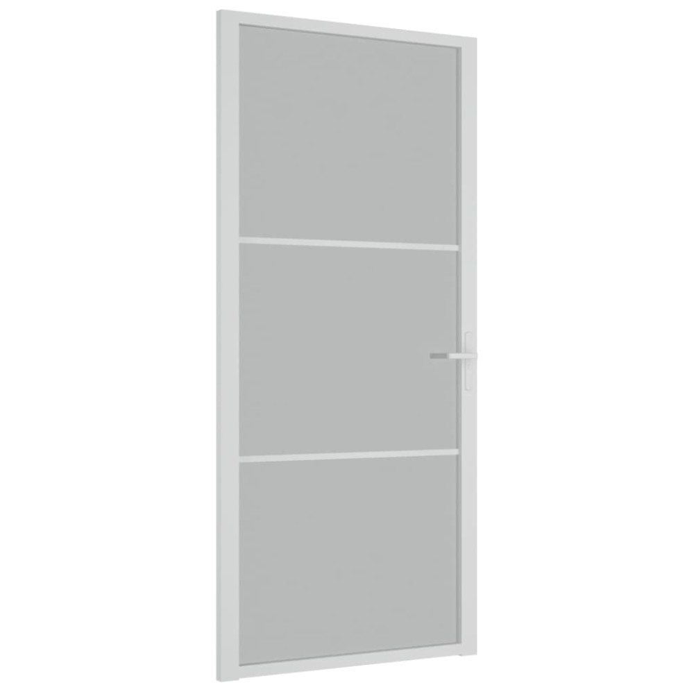 vidaXL Ușă de interior, 93x201,5 cm, alb,sticlă mată și aluminiu