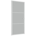 vidaXL Ușă de interior, 93x201,5 cm, alb,sticlă mată și aluminiu