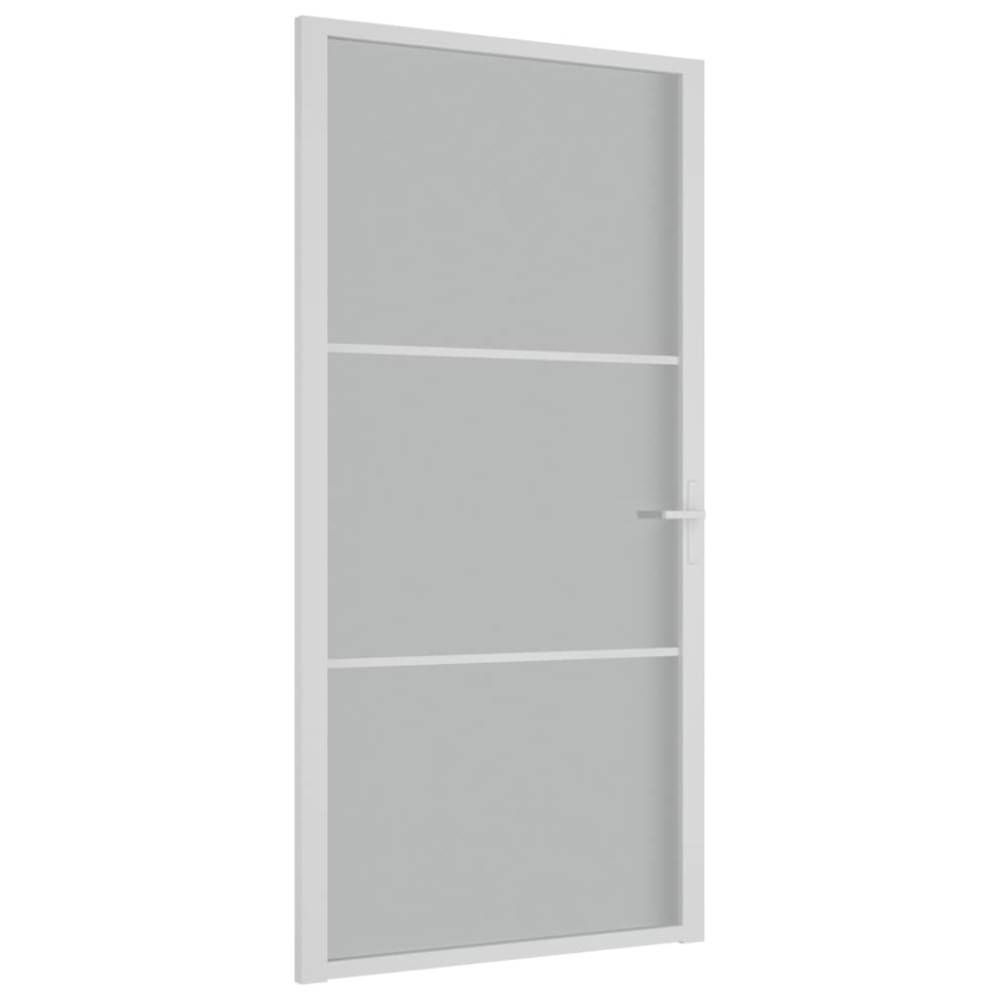 vidaXL Ușă de interior, 102,5x201,5 cm, alb, sticlă mată și aluminiu