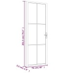 vidaXL Ușă de interior, 76x201,5 cm, alb, sticlă mată și aluminiu vidaXL Ușă de interior, 76x201,5 cm, alb, sticlă mată și aluminiu