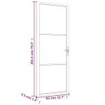 vidaXL Ușă de interior, 83x201,5 cm, alb, sticlă ESG și aluminiu vidaXL Ușă de interior, 83x201,5 cm, alb, sticlă ESG și aluminiu
