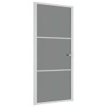 vidaXL Ușă de interior, 93x201,5 cm, alb, sticlă ESG și aluminiu