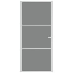 vidaXL Ușă de interior, 93x201,5 cm, alb, sticlă ESG și aluminiu