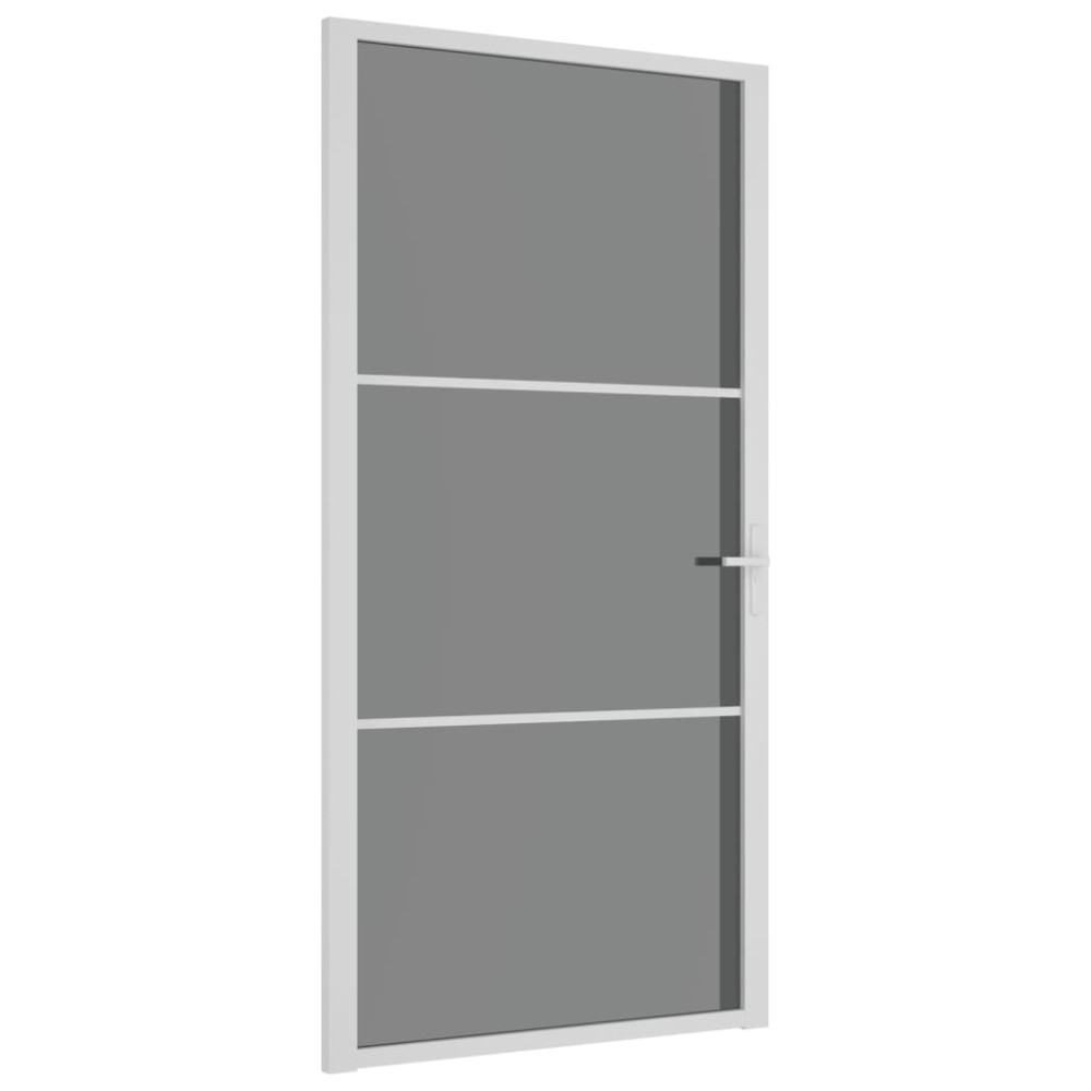 vidaXL Ușă de interior, 102,5x201,5 cm, alb, sticlă ESG și aluminiu