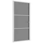 vidaXL Ușă de interior, 102,5x201,5 cm, alb, sticlă ESG și aluminiu vidaXL Ușă de interior, 102,5x201,5 cm, alb, sticlă ESG și aluminiu