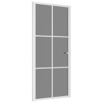 vidaXL Ușă de interior, 93x201,5 cm, alb, sticlă ESG și aluminiu