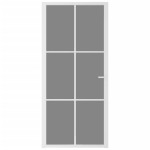 vidaXL Ușă de interior, 93x201,5 cm, alb, sticlă ESG și aluminiu