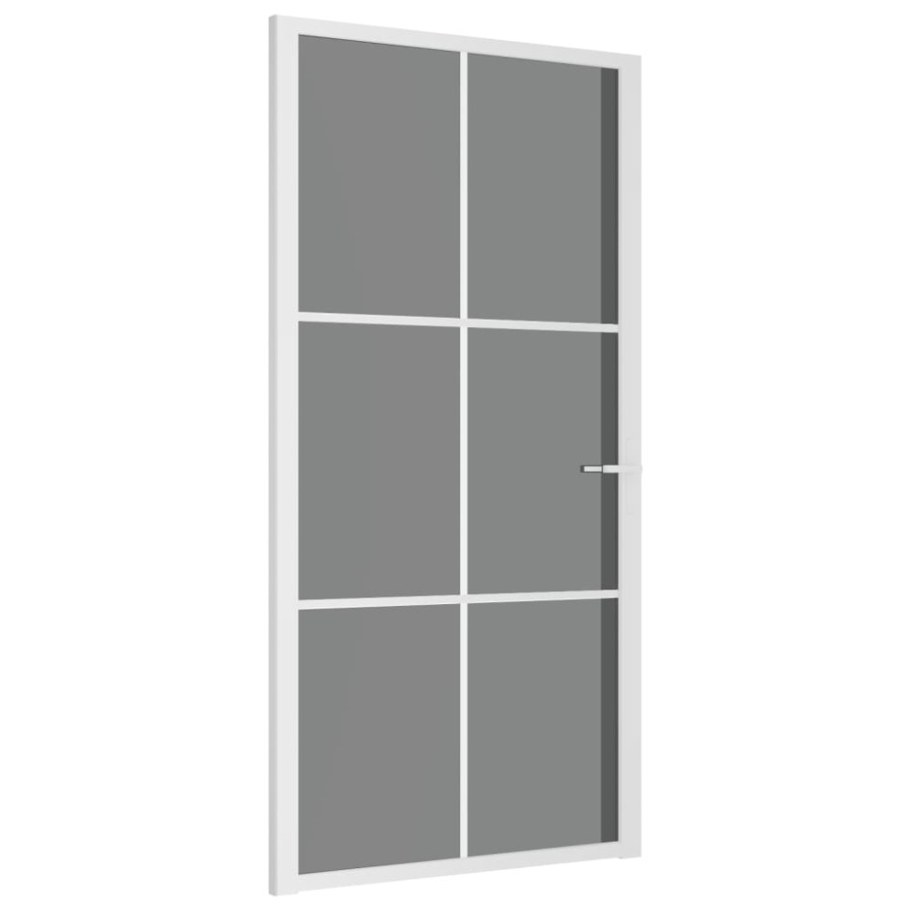 vidaXL Ușă de interior, 102,5x201,5 cm, alb, sticlă ESG și aluminiu