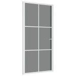 vidaXL Ușă de interior, 102,5x201,5 cm, alb, sticlă ESG și aluminiu vidaXL Ușă de interior, 102,5x201,5 cm, alb, sticlă ESG și aluminiu