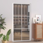 vidaXL Ușă de interior, 102,5x201,5 cm, alb, sticlă ESG și aluminiu vidaXL Ușă de interior, 102,5x201,5 cm, alb, sticlă ESG și aluminiu