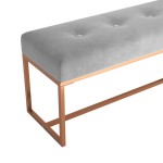 vidaXL Bancă, gri, 110x36x45 cm, catifea