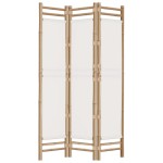 vidaXL Separator de cameră pliabil cu 3 panouri 120 cm bambus și pânză vidaXL Separator de cameră pliabil cu 3 panouri 120 cm bambus și pânză