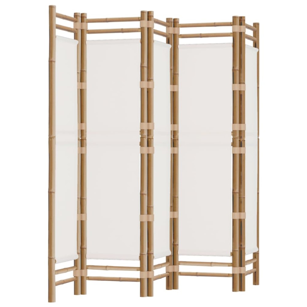 vidaXL Separator de cameră pliabil cu 5 panouri 200 cm bambus și pânză