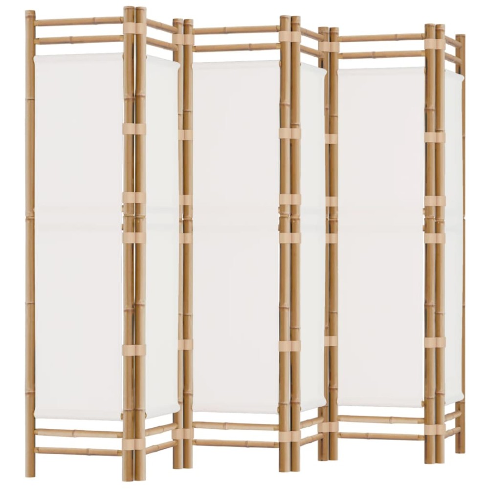 vidaXL Separator de cameră pliabil cu 6 panouri 240 cm bambus și pânză