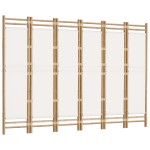 vidaXL Separator de cameră pliabil cu 6 panouri 240 cm bambus și pânză vidaXL Separator de cameră pliabil cu 6 panouri 240 cm bambus și pânză